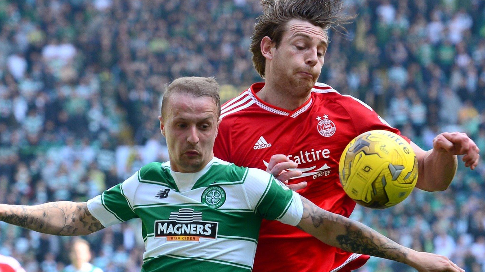 Celtic's Leigh Griffiths and Aberdeen's Ash Taylor