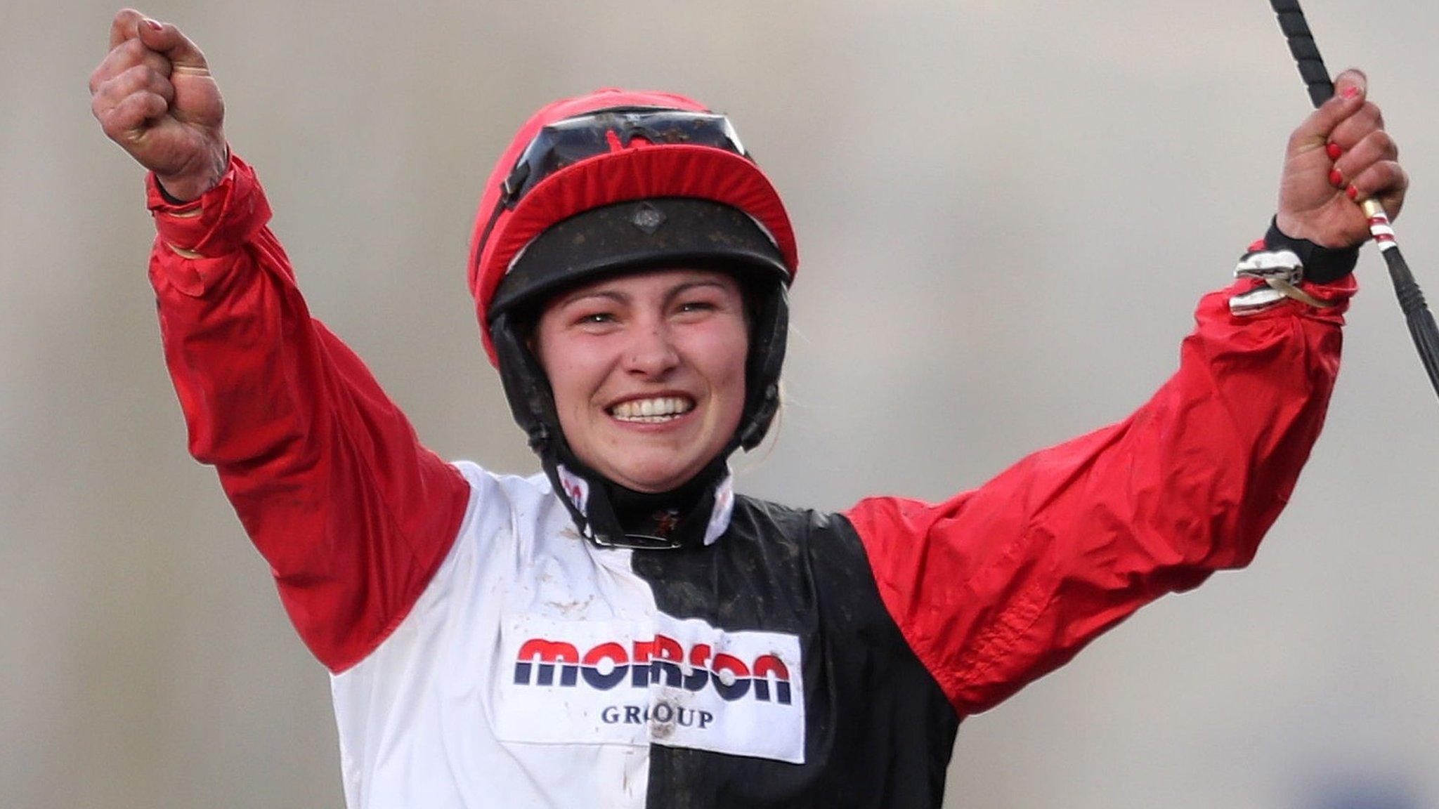 Harriet Tucker celebrates on Pacha Du Polder