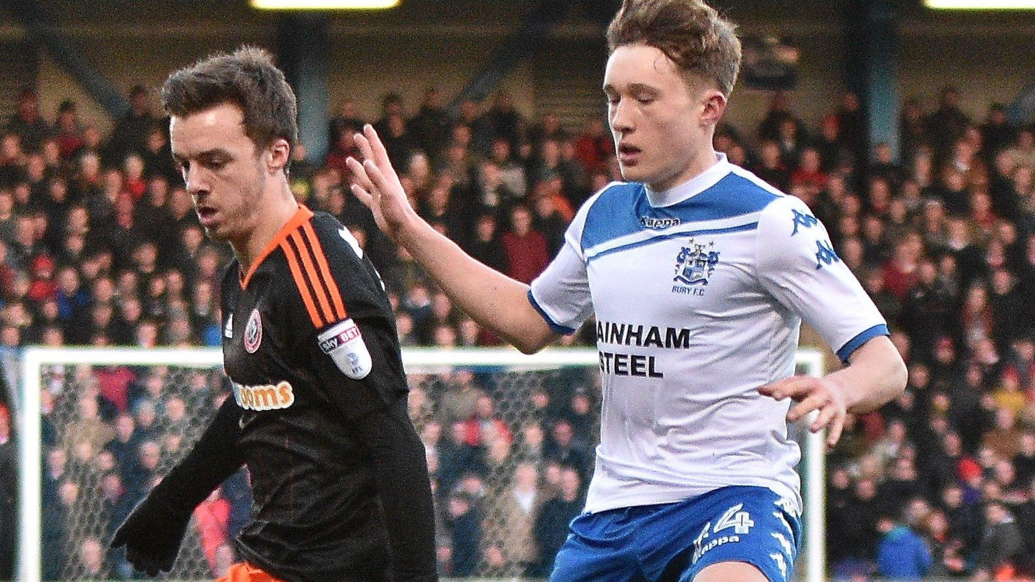 Callum Styles playing for Bury