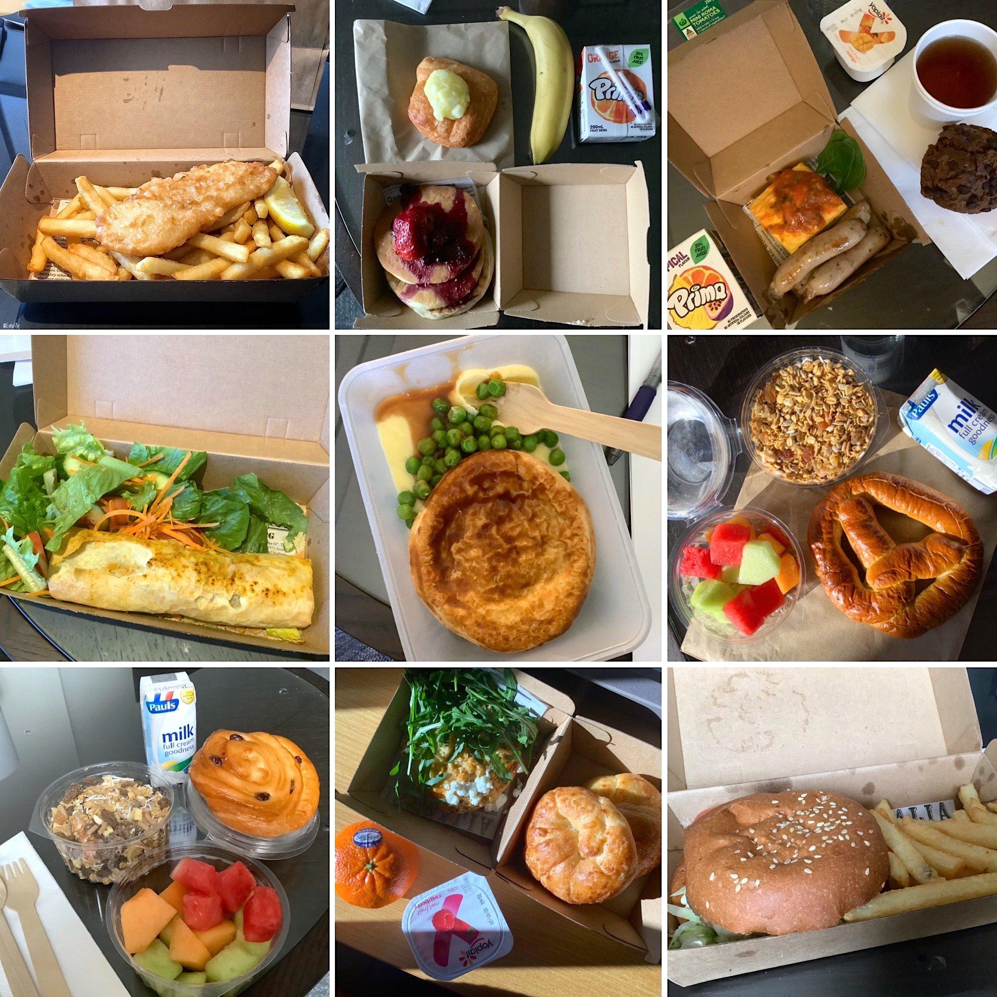 Photographs of food given to Sara Medici when she completed quarantine inside a hotel in Sydney in September 2020