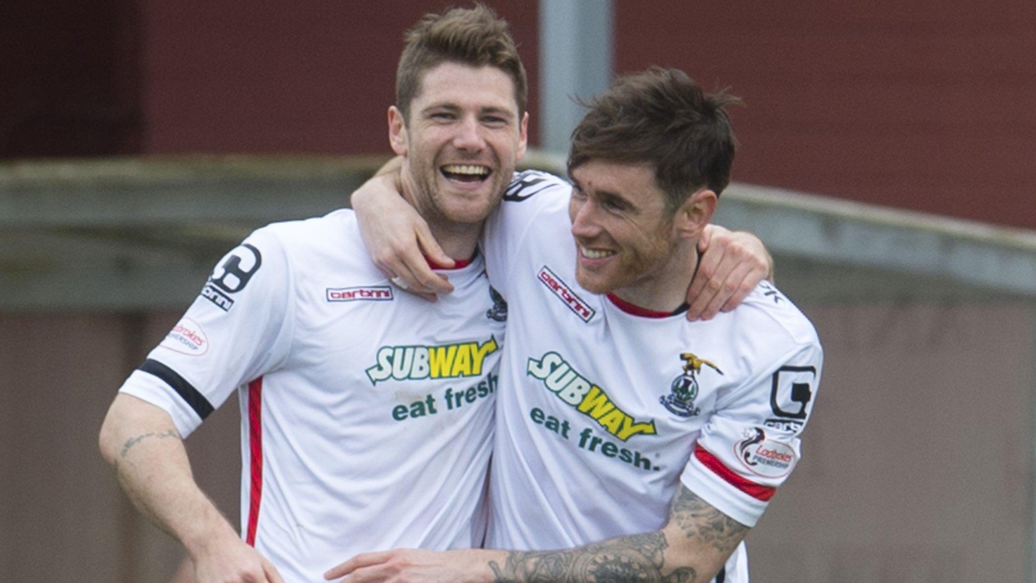 Inverness CT's Iain Vigurs (left) celebrates his goal with team-mate Greg Tansey