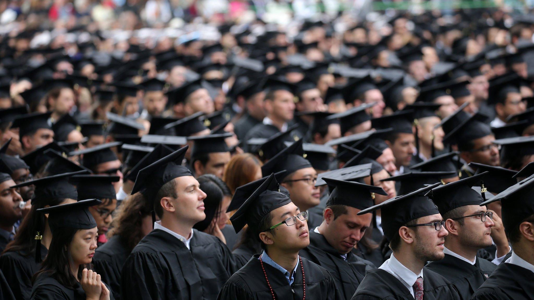 Graduates in the audience at the Massachusetts Institute of Technologys commencement in Cambridge, Mass. on June 3, 2016