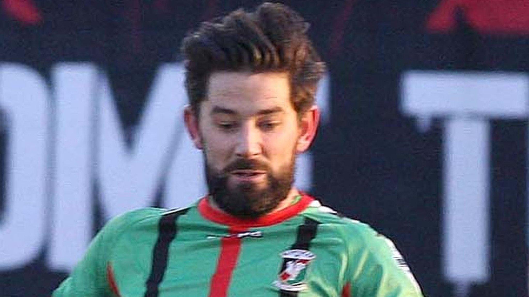 Curtis Allen was sent off late in Glentoran's win over Dungannon at the Oval