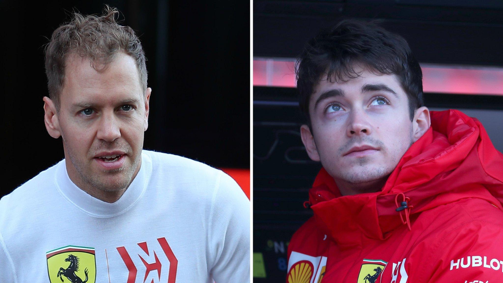 Ferrari's Sebastian Vettel and Charles Leclerc