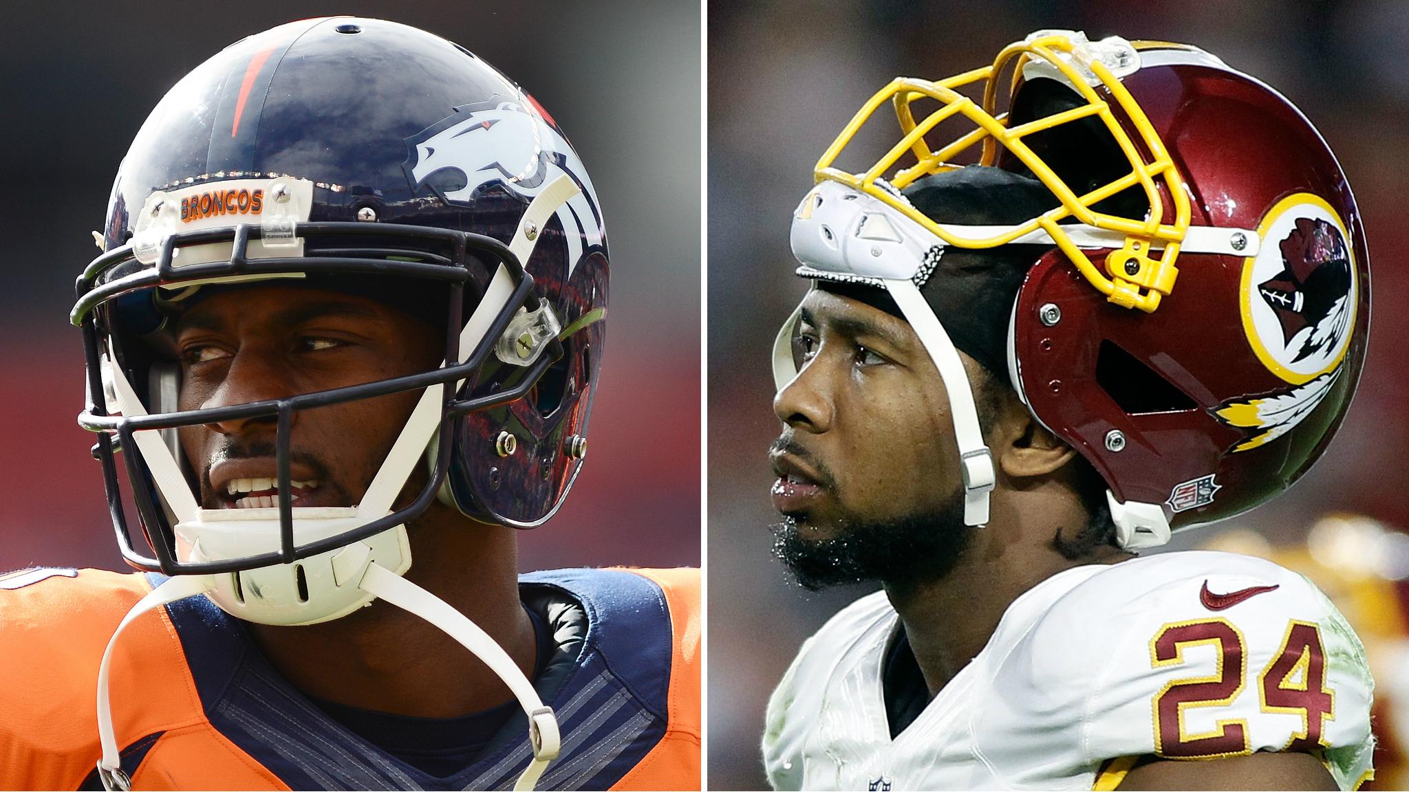 Denver Broncos wide receiver Emmanuel Sanders and Washington Redskins cornerback Josh Norman