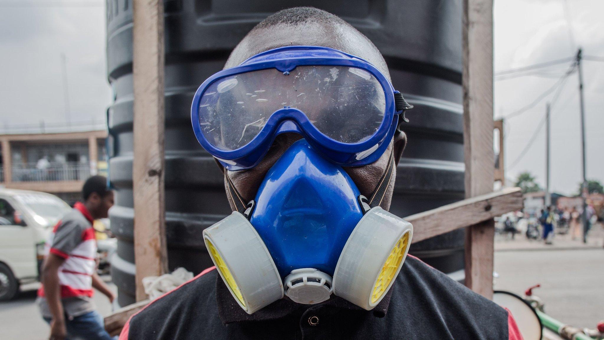 A health worker in Goma, in the Democratic Republic of Congo