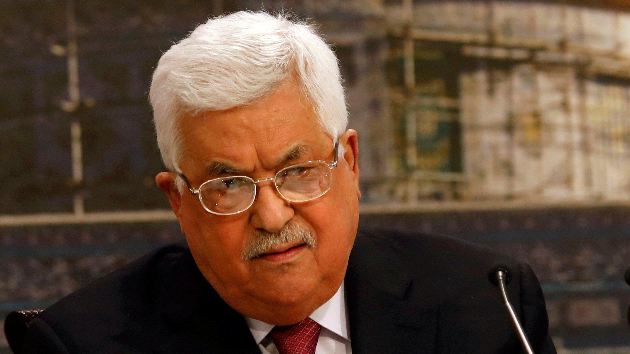 Palestinian leader Mahmoud Abbas attends the Palestinian National Council meeting in Ramallah, April 30, 2018.