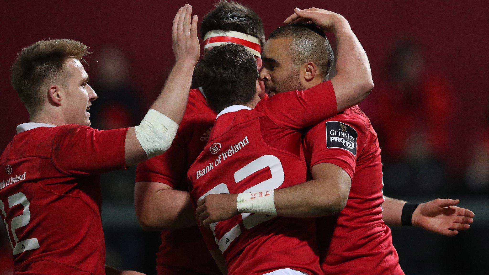 Congratulations for Munster try-scorer Simon Zebo