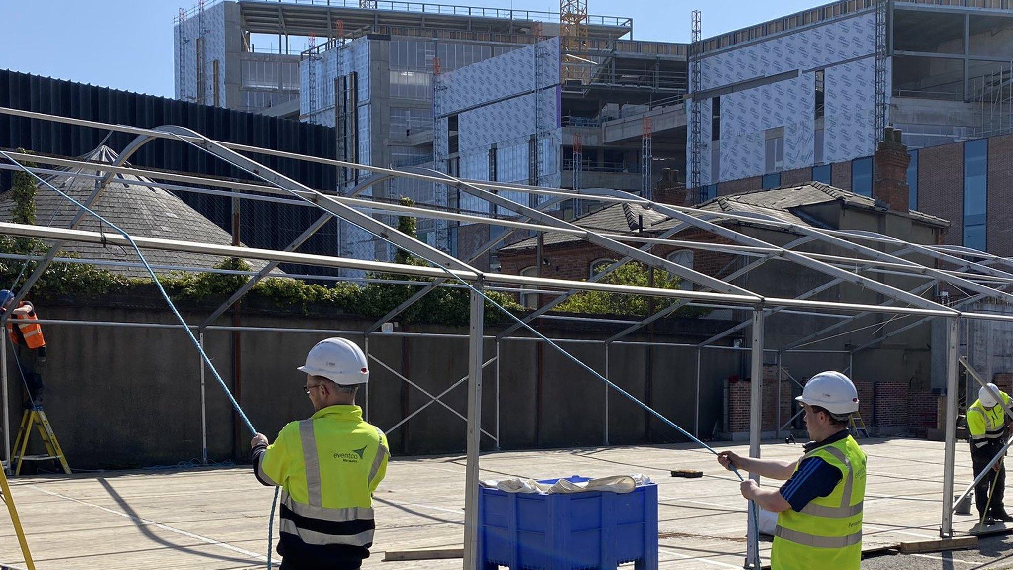 Johnny McCamphill's marquee hire firm installed a large temporary structure at the Ulster University building site in Belfast