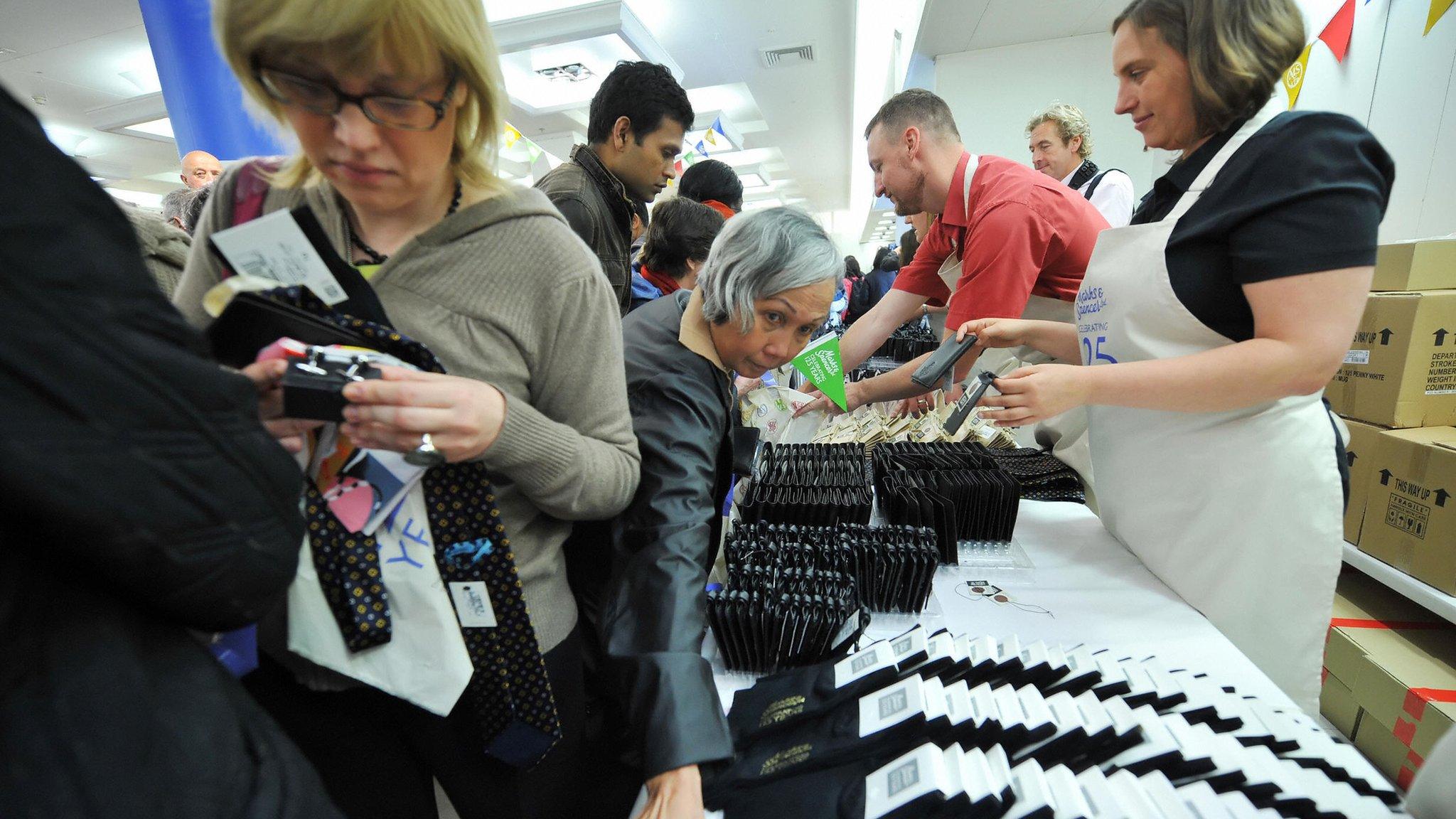 Shoppers at M&S