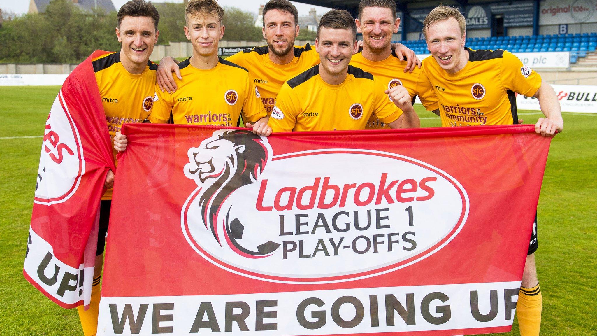 Stenhousemuir players celebrate promotion