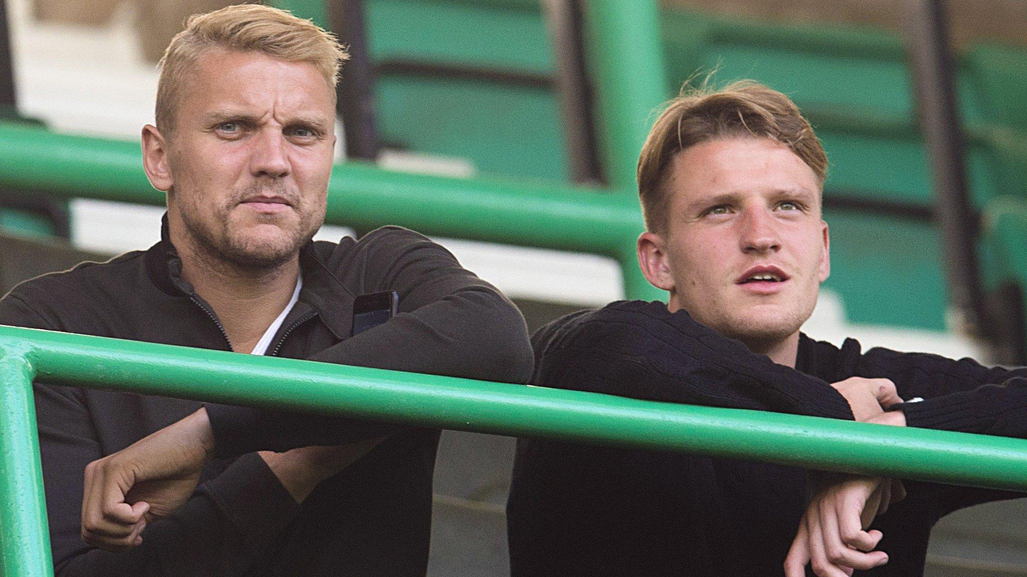 Hibs' Deivydas Matulevicius and Vykintas Slivka