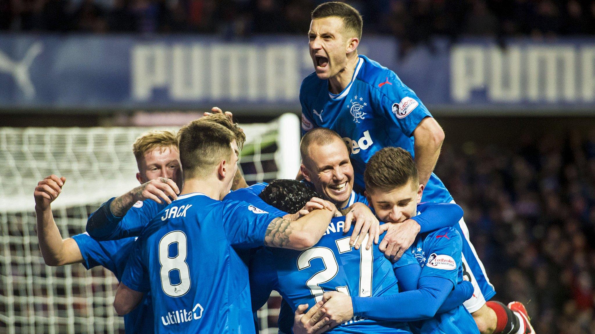 Rangers players celebrate