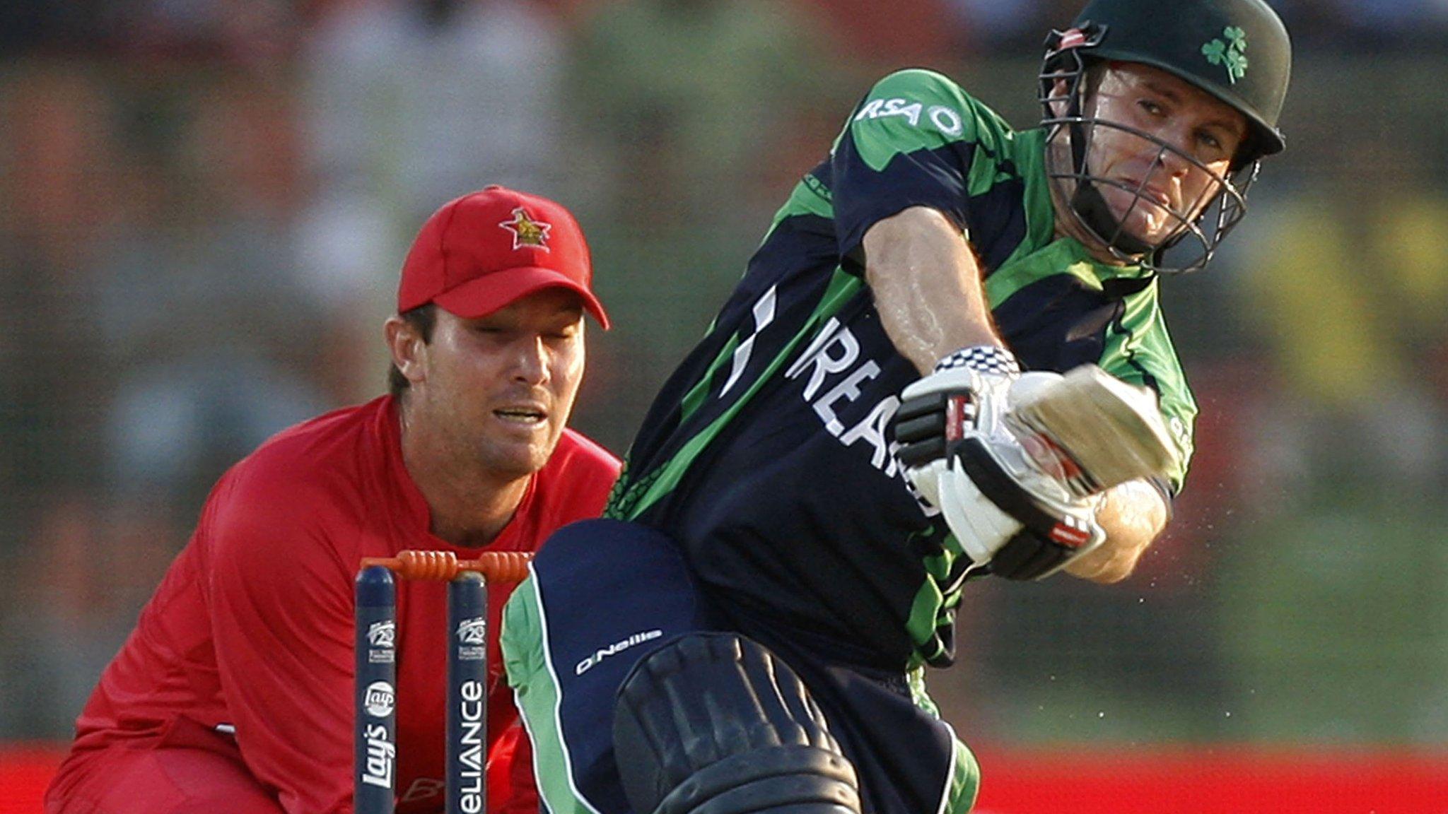 Ireland captain William Porterfield and Zimbabwe's Brendan Taylor in action in the World Cup game in March