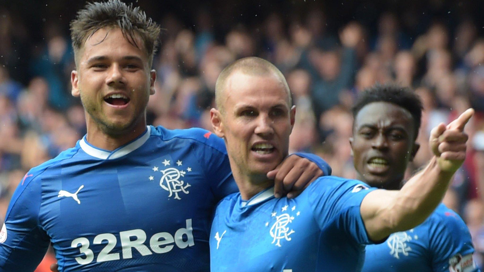 Rangers' Harry Forrester and Kenny Miller celebrate