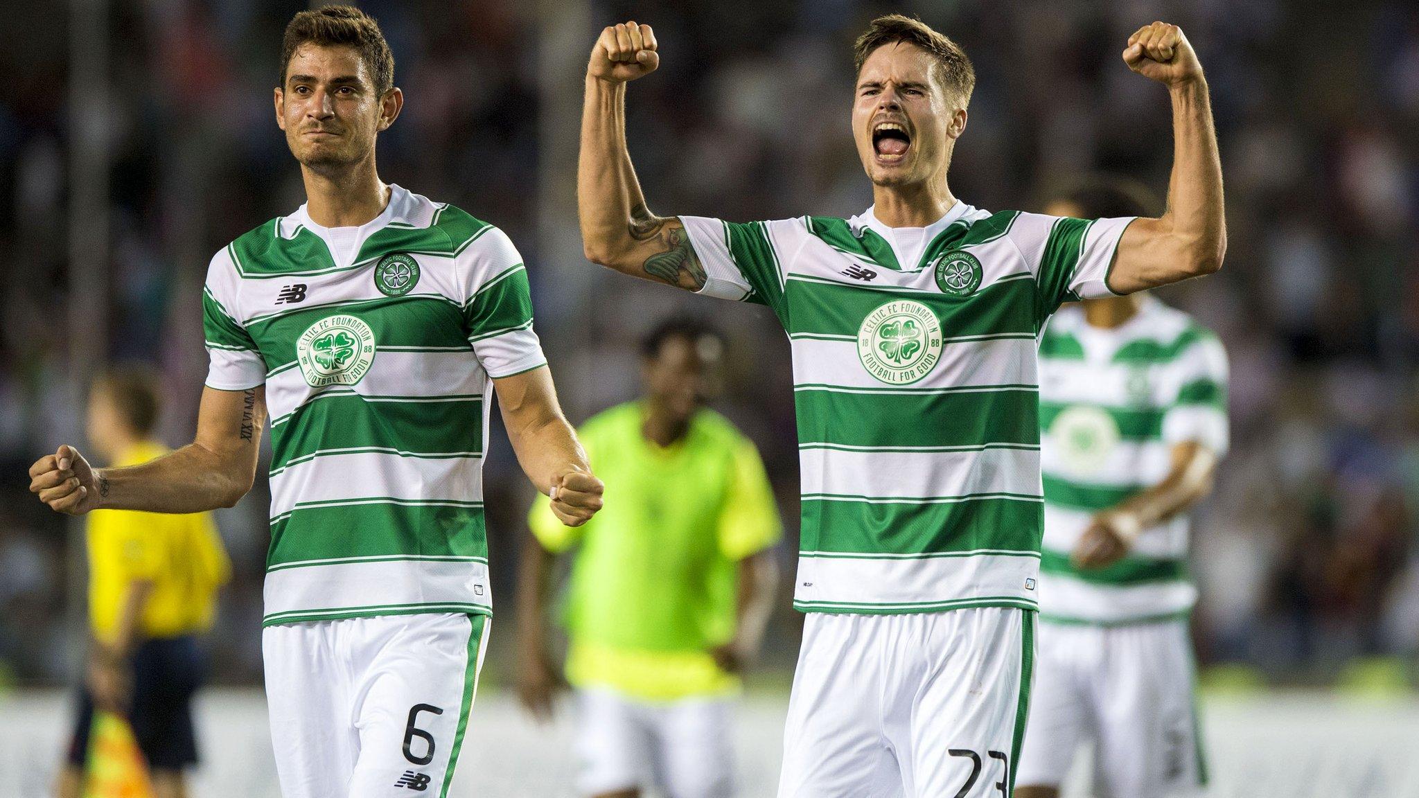 Celtic players celebrating