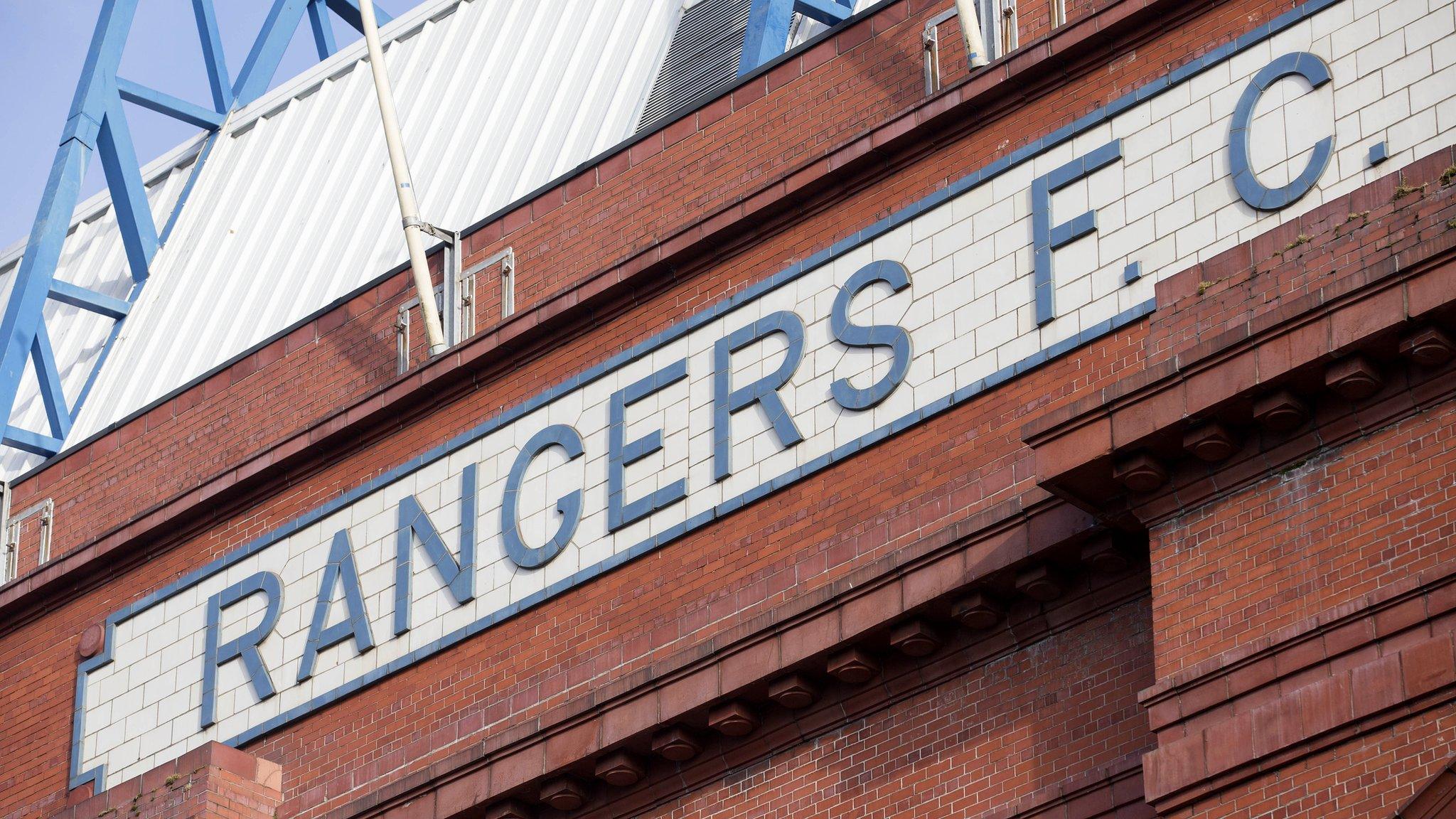 Rangers FC banner at Ibrox Stadium