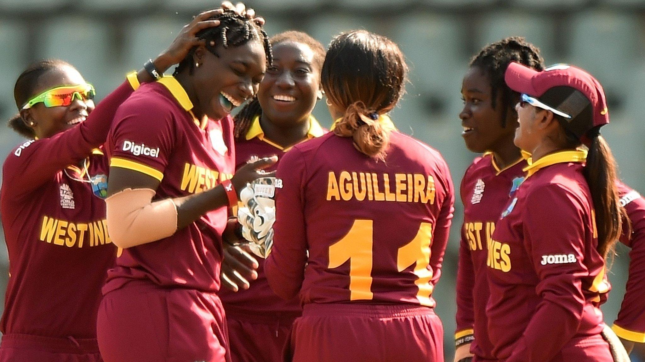 West Indies Women celebrate a wicket for Shamilia Connell