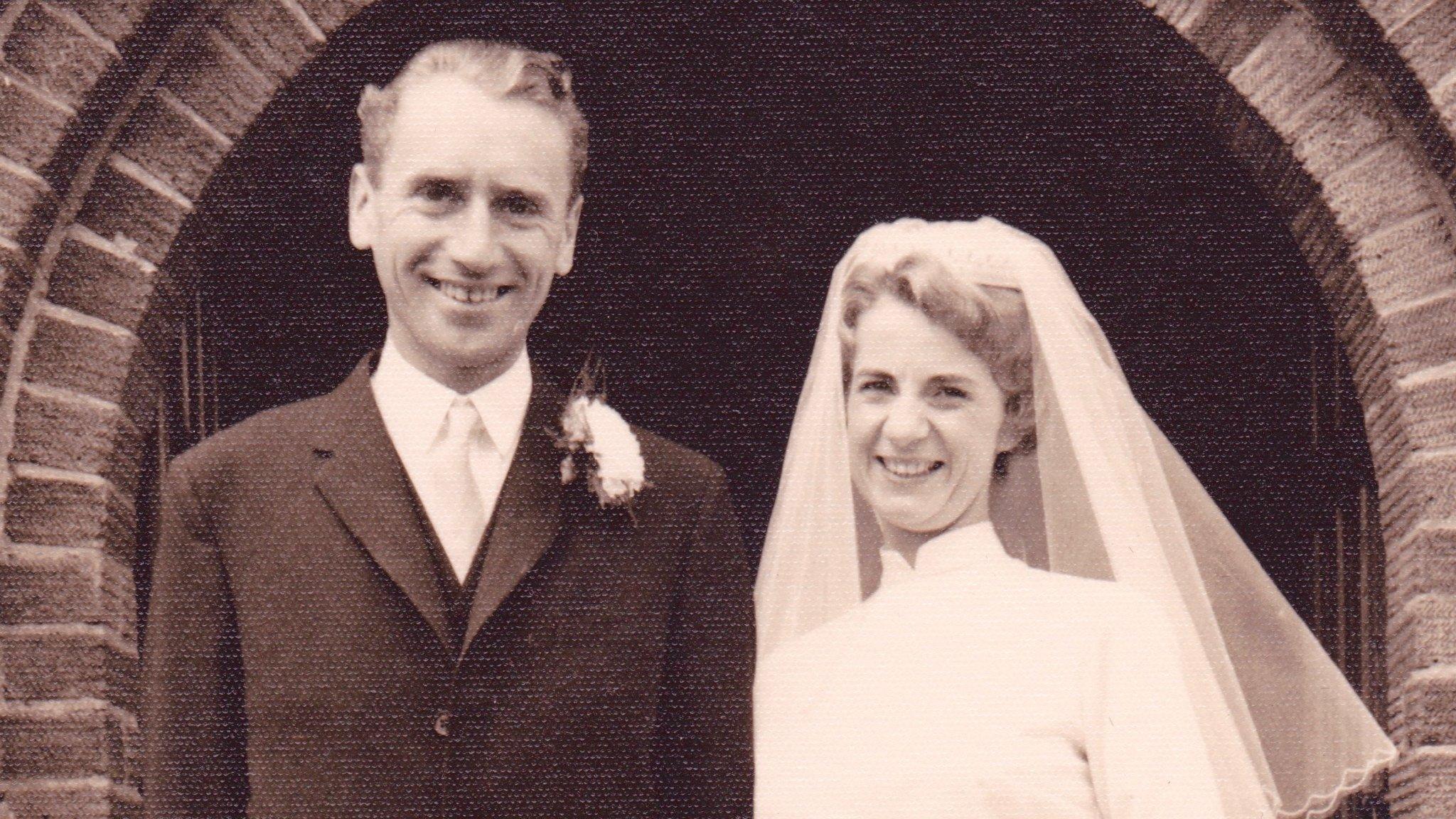 Cynthia Tuck on her wedding day, with her husband George