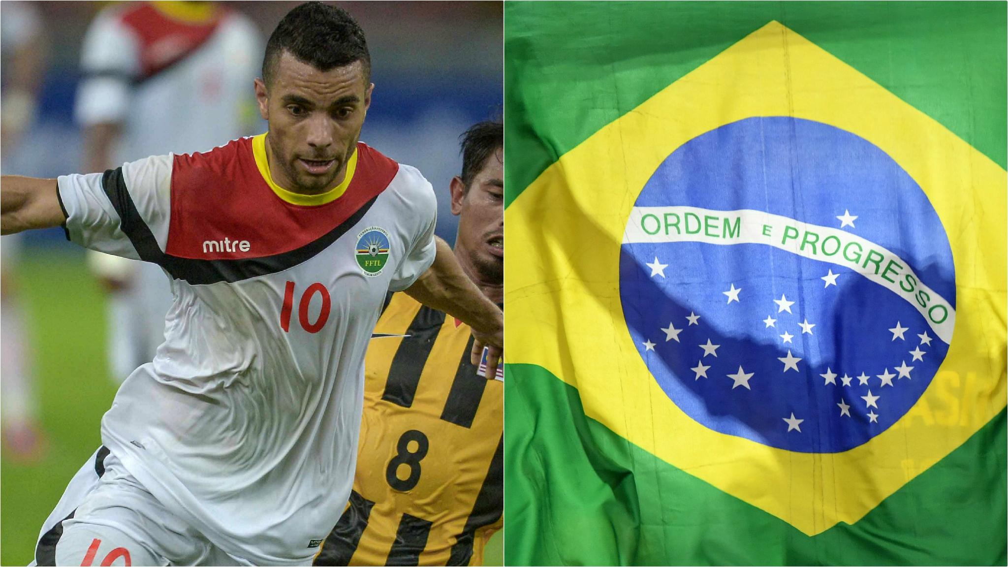 Rodrigo Souza Silva and a Brazil flag