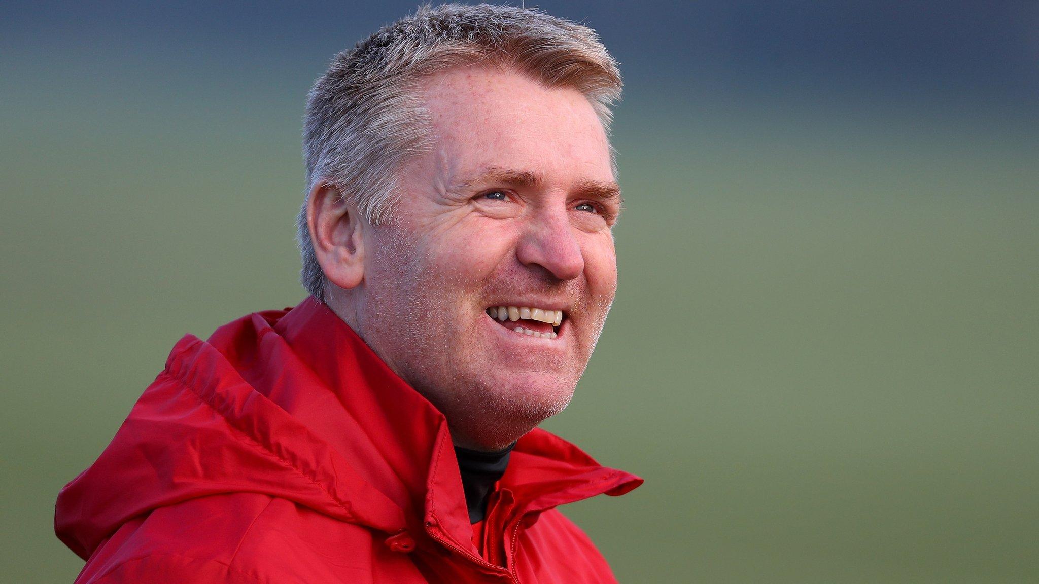 Brentford boss Dean Smith looks on during training