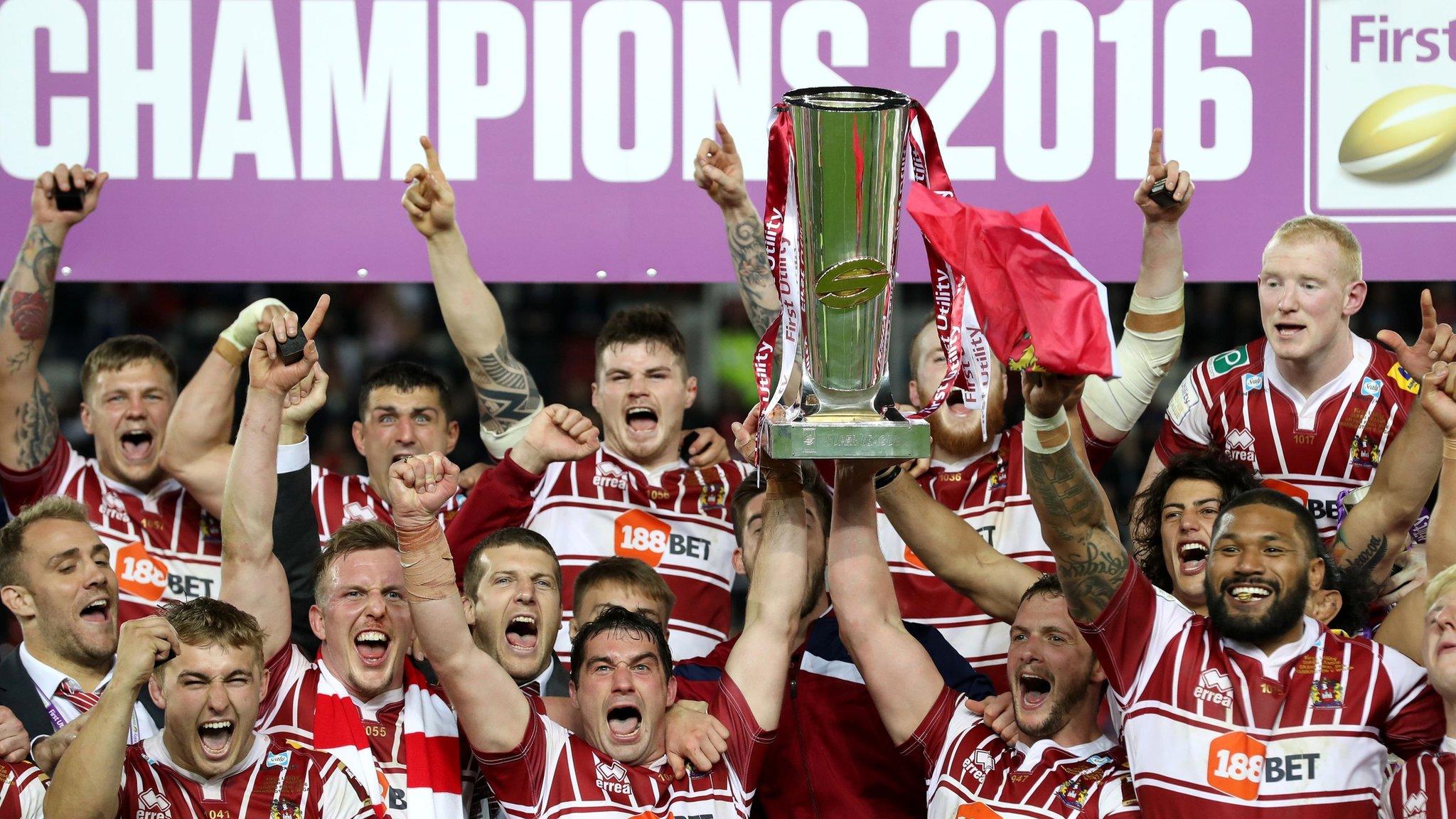 Wigan Warriors celebrate Super League Grand Final win