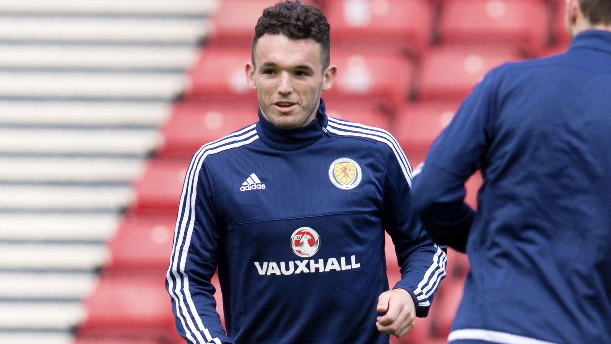 John McGinn trains with Scotland before they face Slovakia