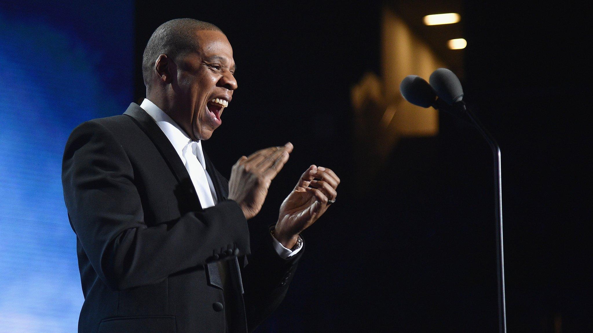 Jay Z speaks onstage during the Sports Illustrated Sportsperson of the Year Ceremony 2016 at Barclays Center of Brooklyn on December 12, 2016 in New York City