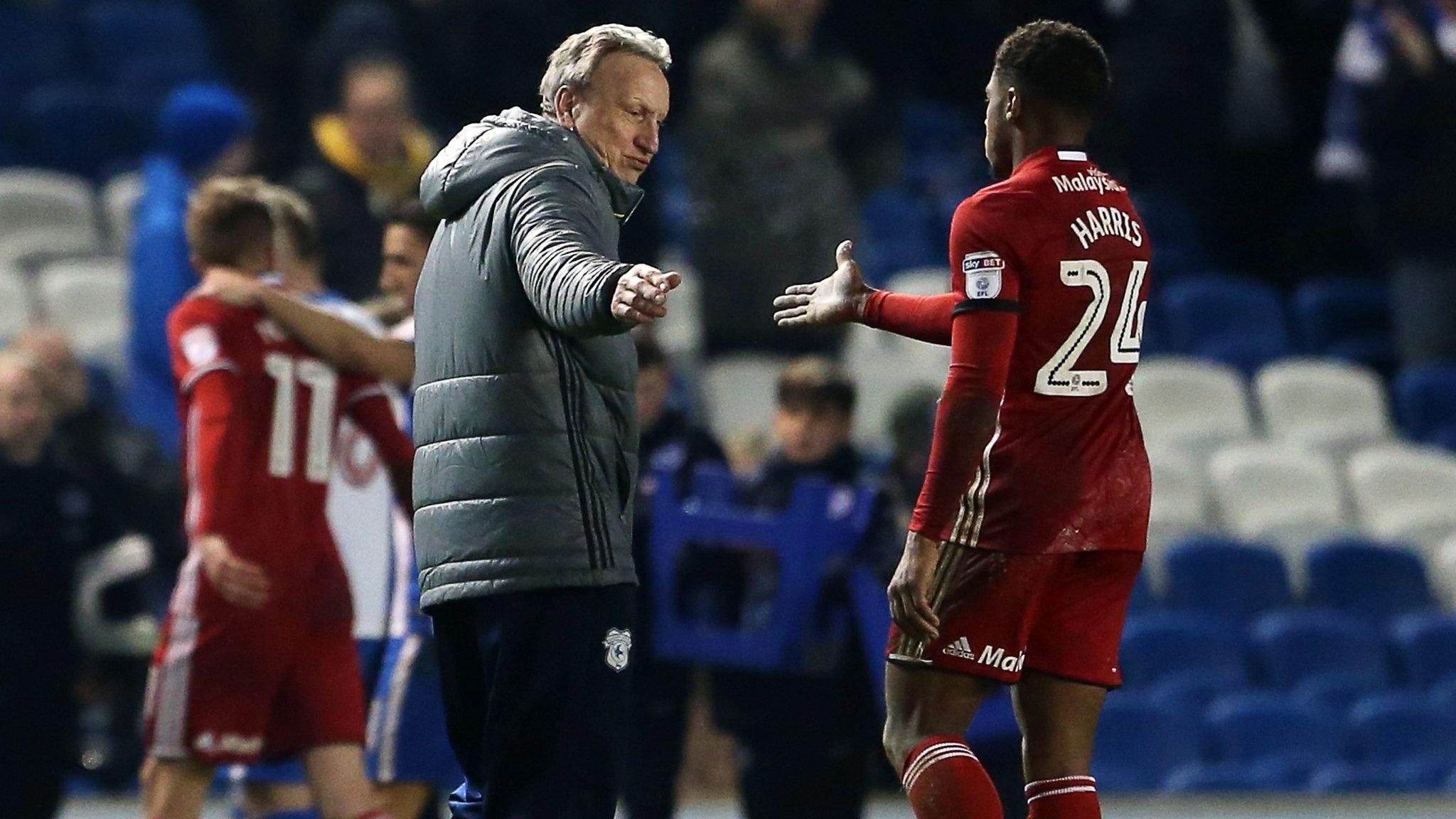 Kadeem Harris and Neil Warnock