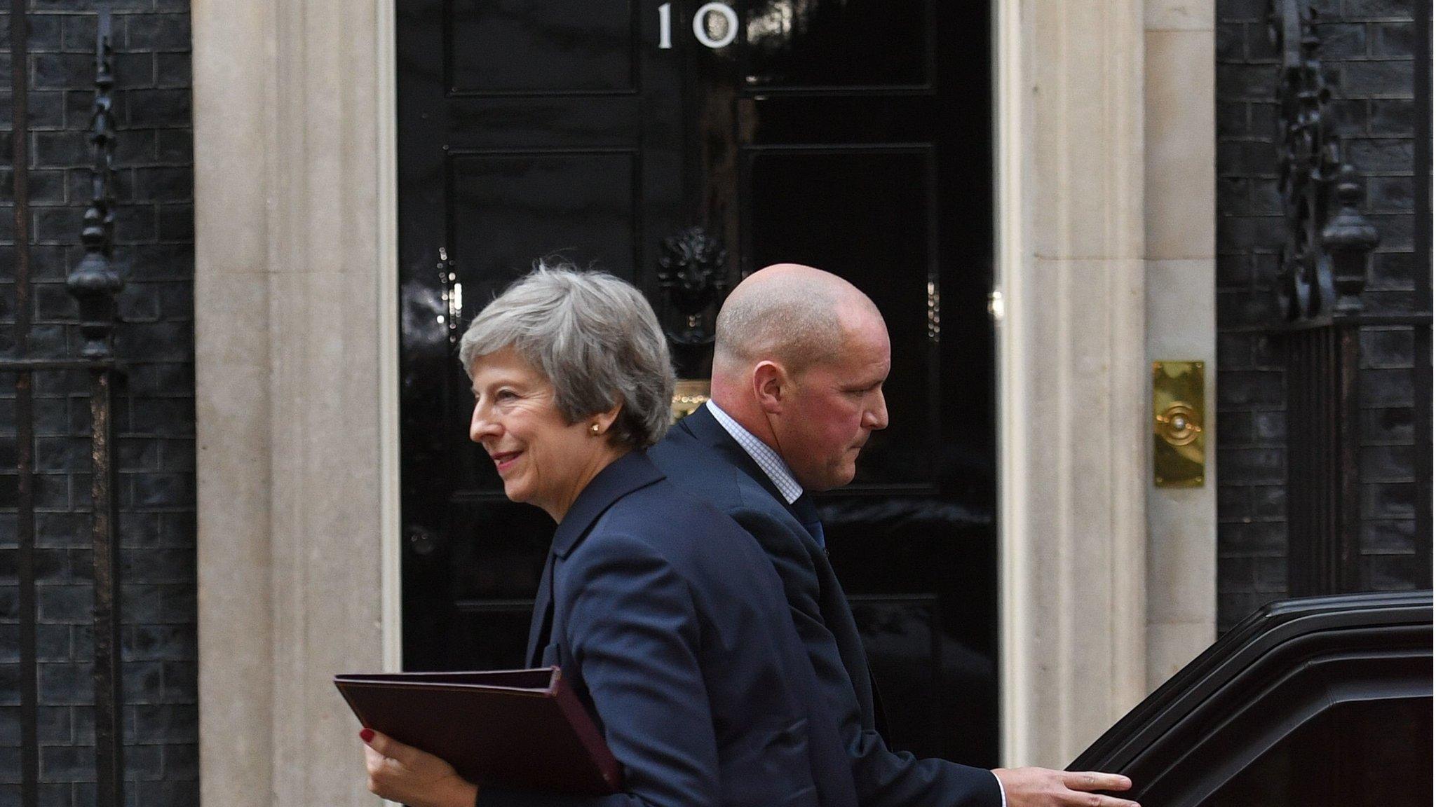 Theresa May outside Downing Street