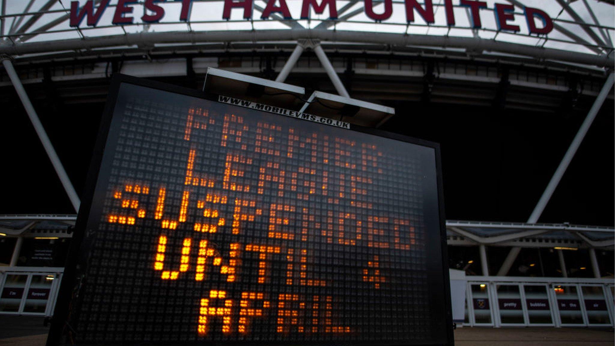 Matches postponed sign at London Stadium