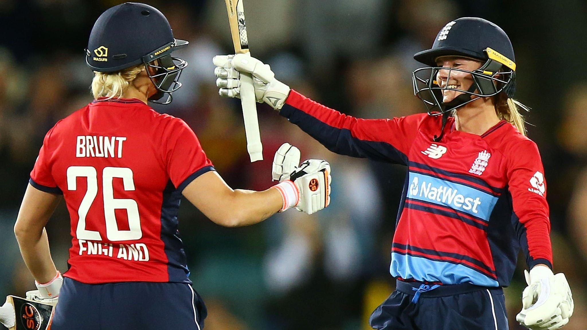 Danni Wyatt celebrates her century against Australia