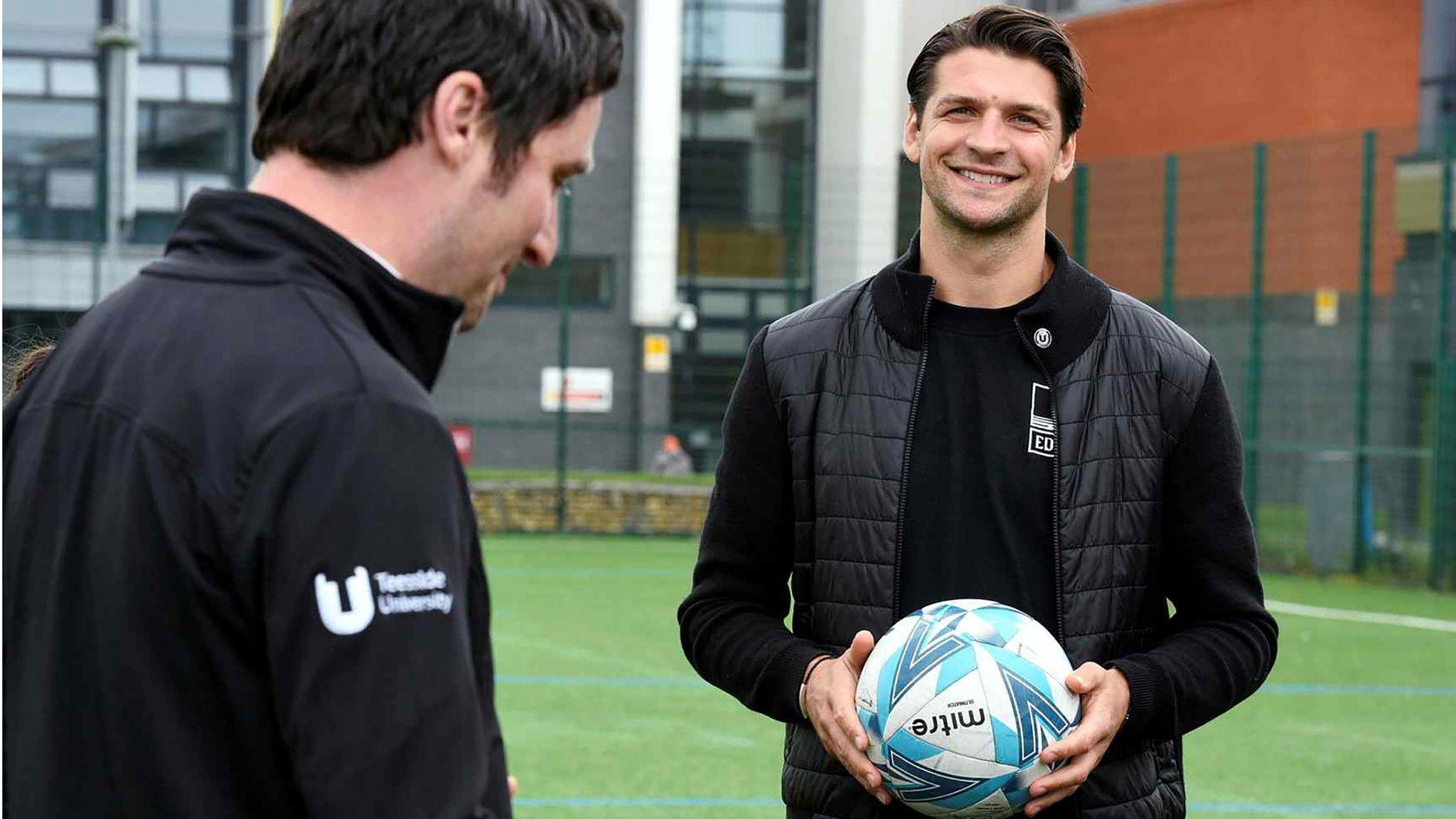 Former Middlesbrough defender George Friend is ambassador of the Teesside University Football Academy