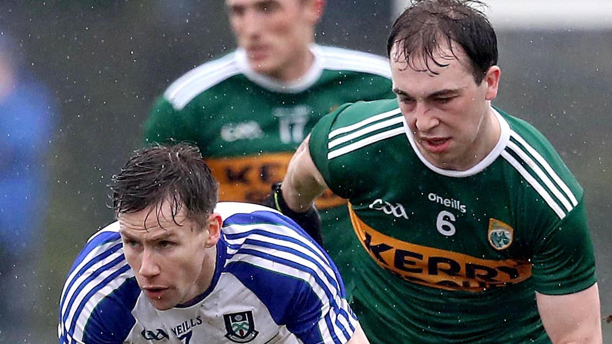 Monaghan's Dermot Malone with Andrew Barry of Kerry