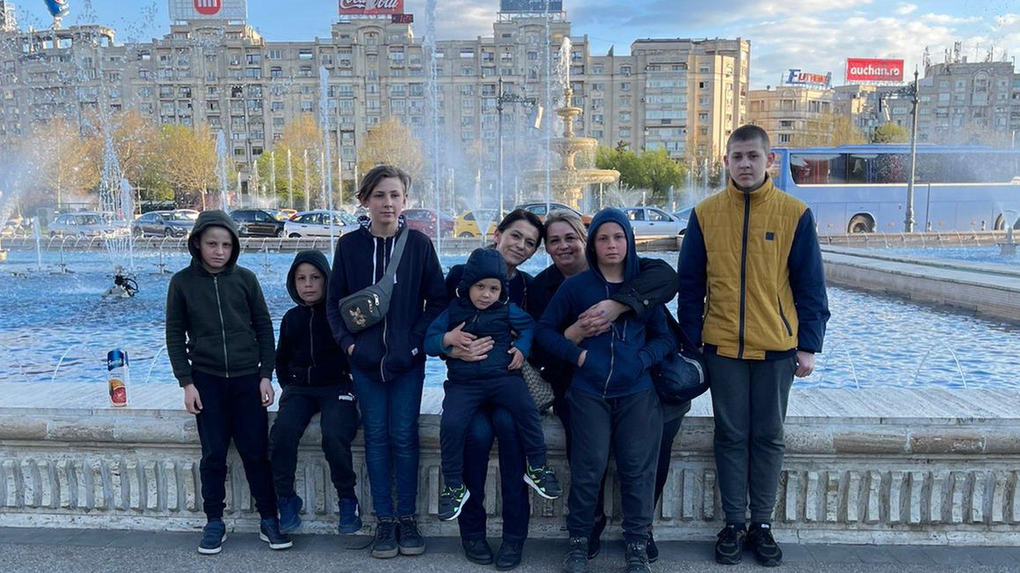 Family in Bucharest - with Mum Lilya and friend Laura from the city who has been helpin them