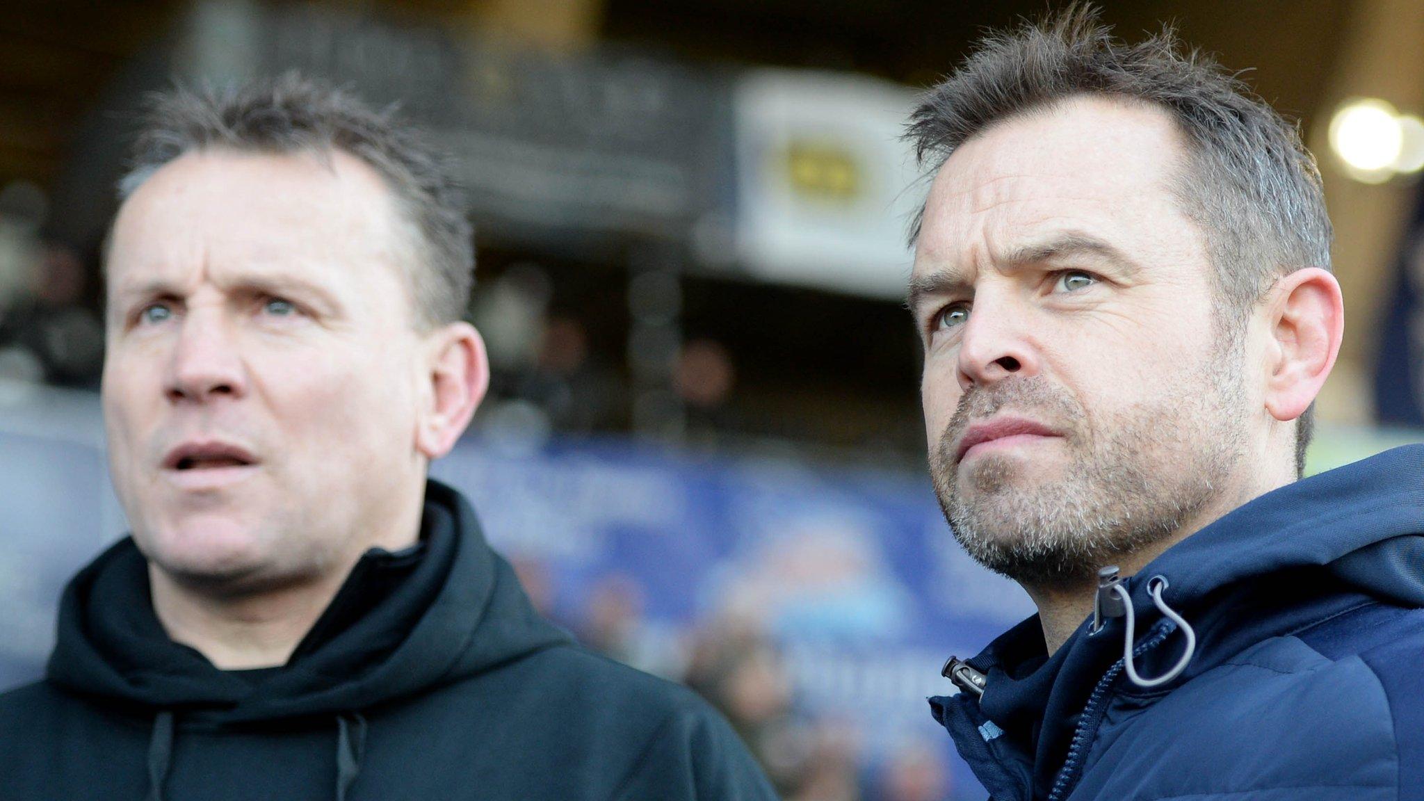 Dragons boss Kingsley Jones and Blues counterpart Danny Wilson