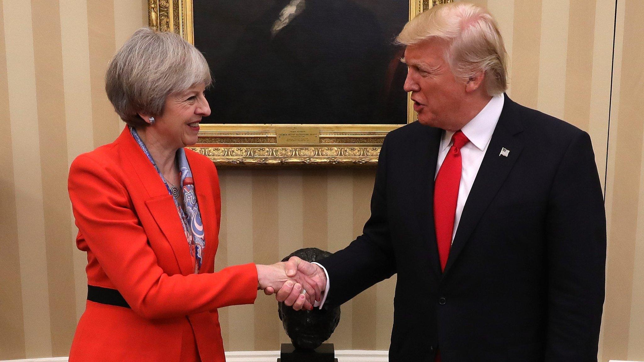 Theresa May meets with Donald Trump at the Whitehouse