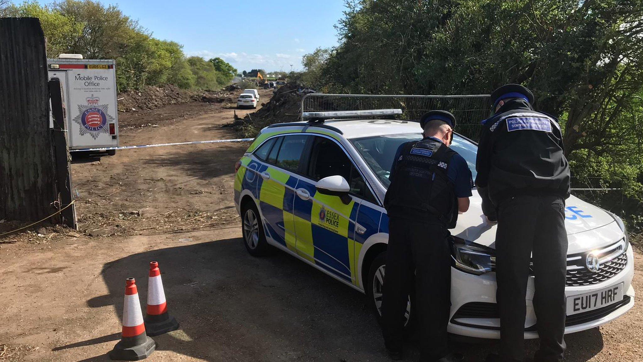 Police at salvage yard