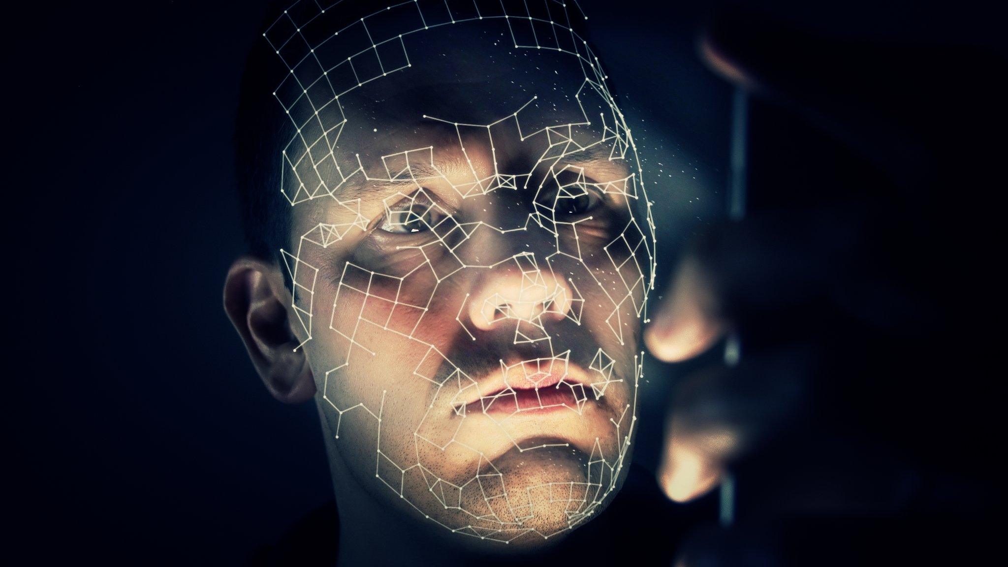 Facial recognition software analyses faces