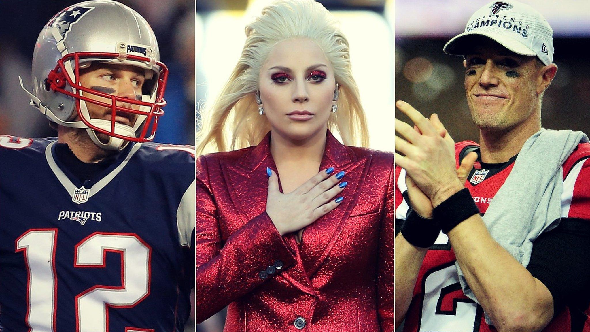 Tom Brady, Lady Gaga and Matt Ryan