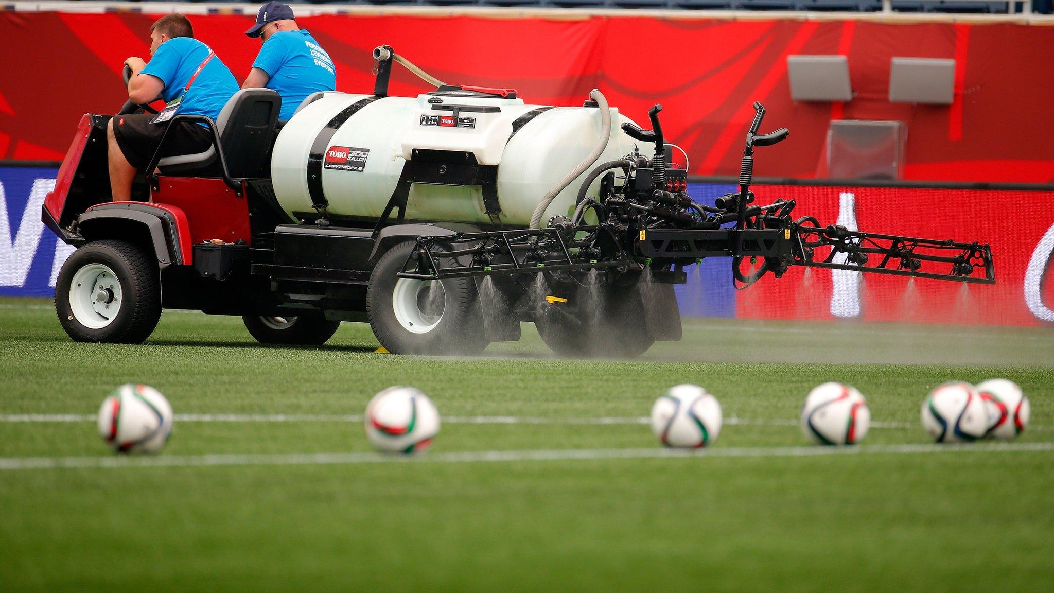 Watered pitches at Women's World Cup