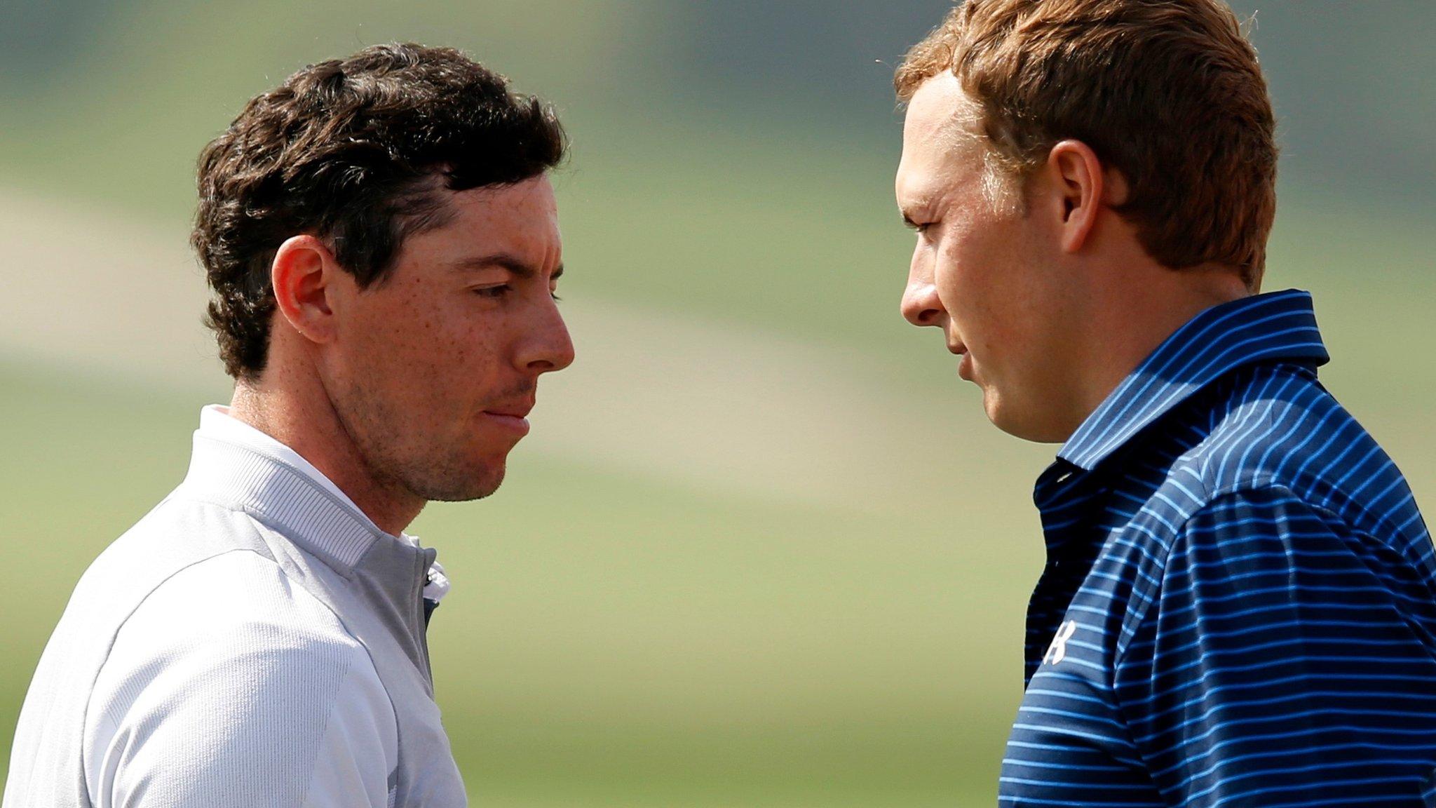 Rory McIlroy and Jordan Spieth at the Masters 2016