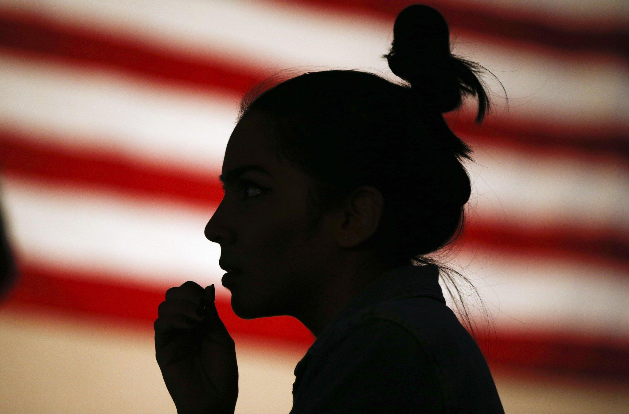 A Clinton supporter at her rally in Nevada