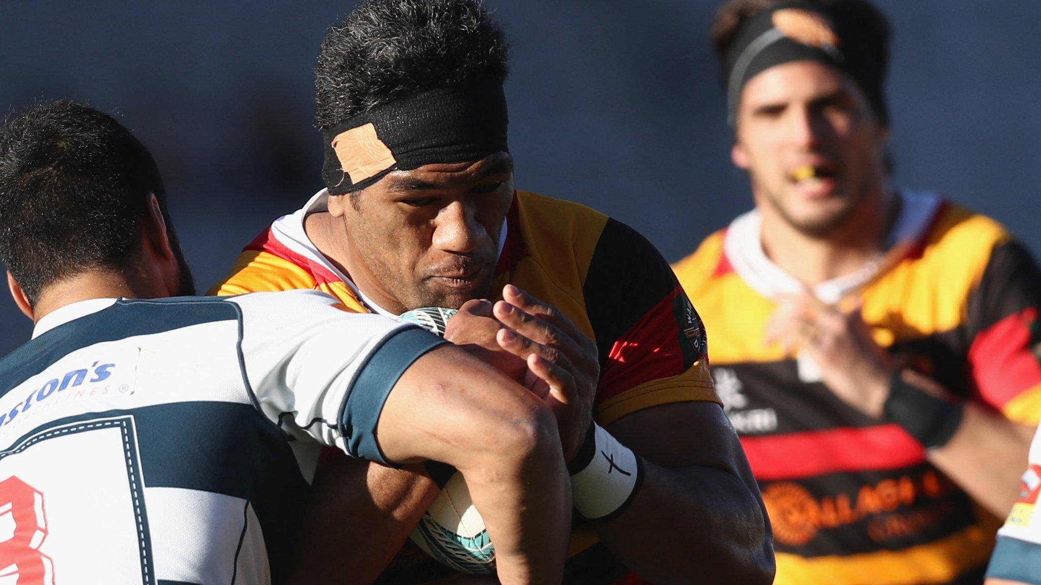 Brian Alainu’uese carries the ball for Waikato against Auckland in the Mitre Cup last month