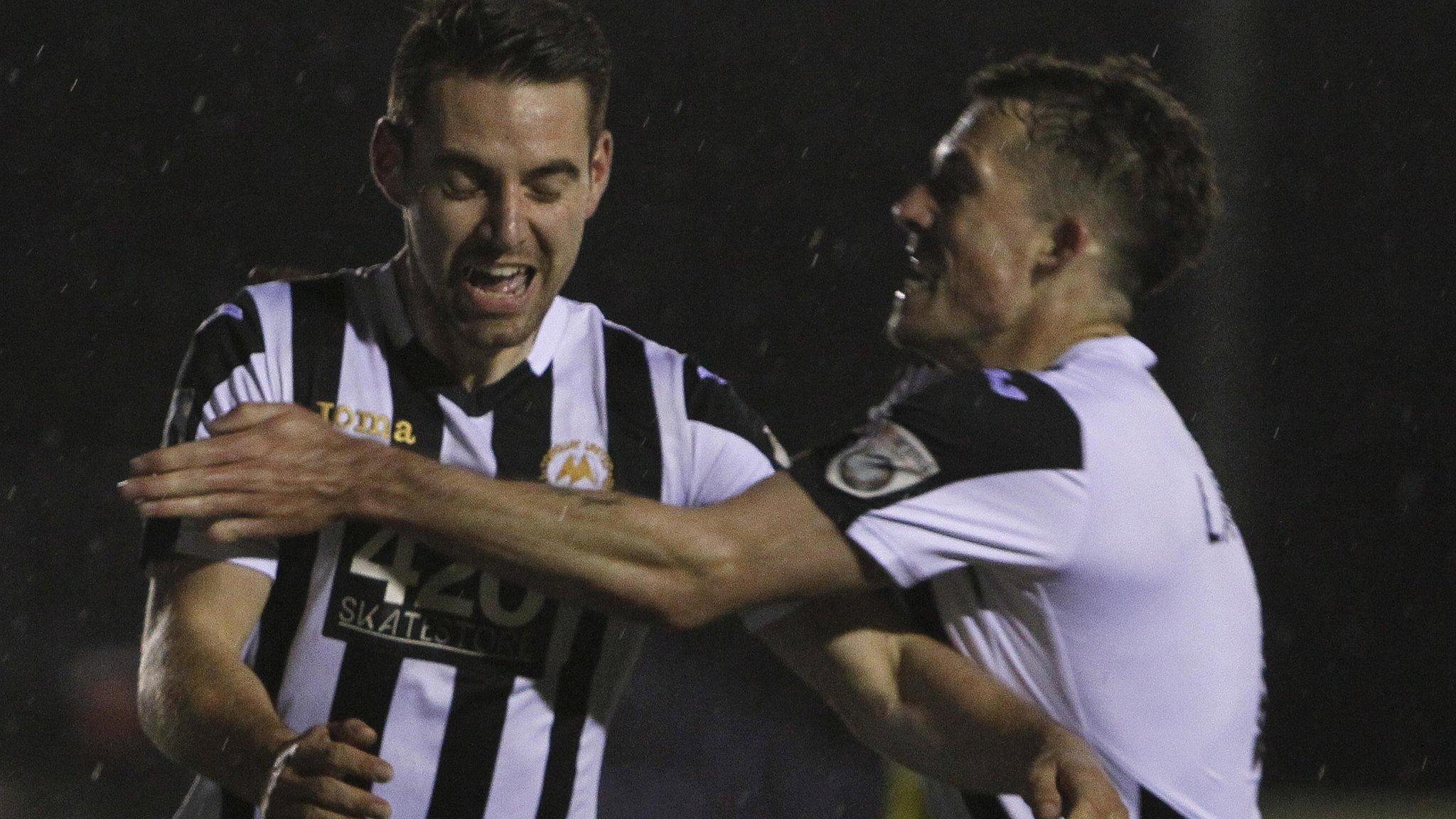 Dan Sparkes celebrates late winner for Torquay at Solihull