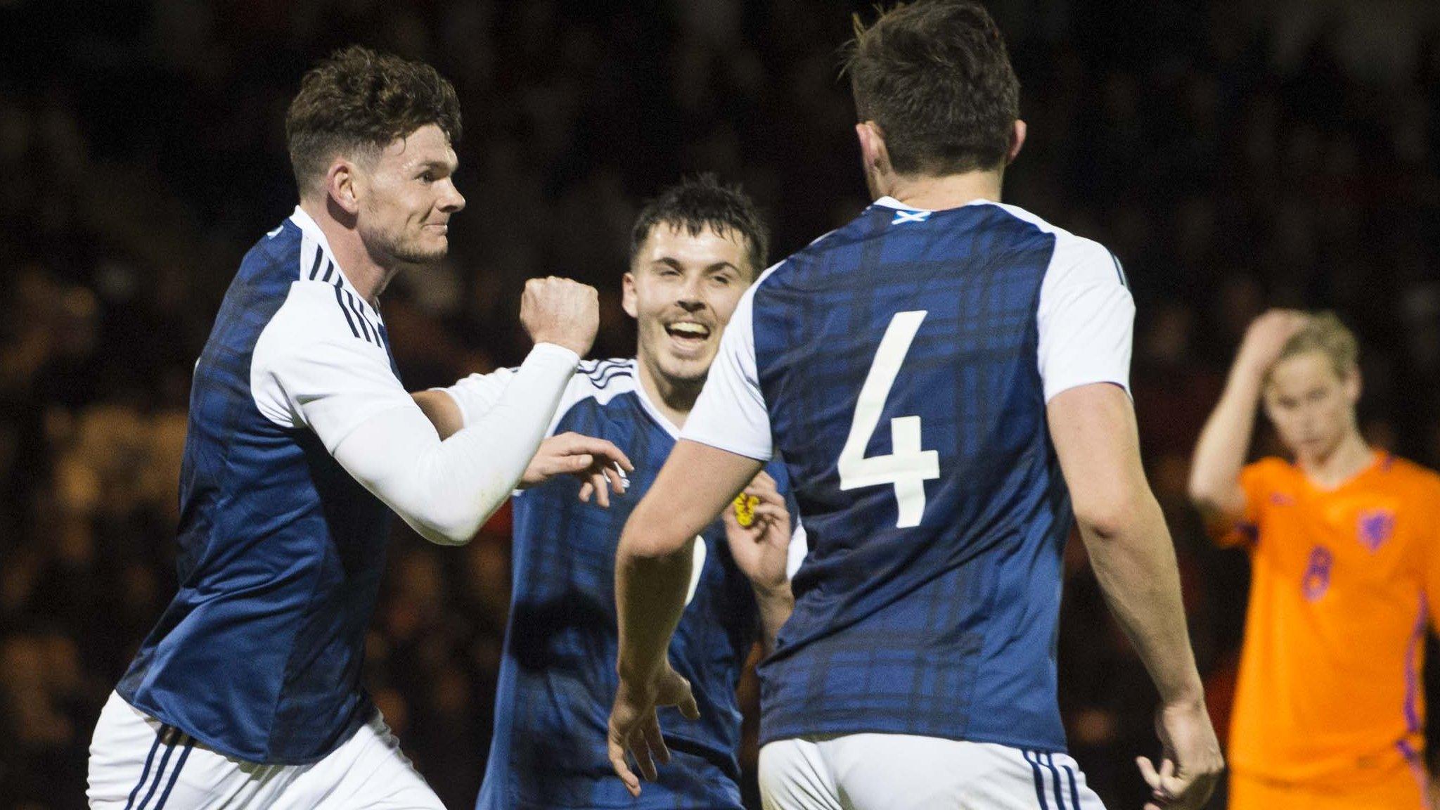 Oliver Burke opened the scoring for Scotland in Paisley