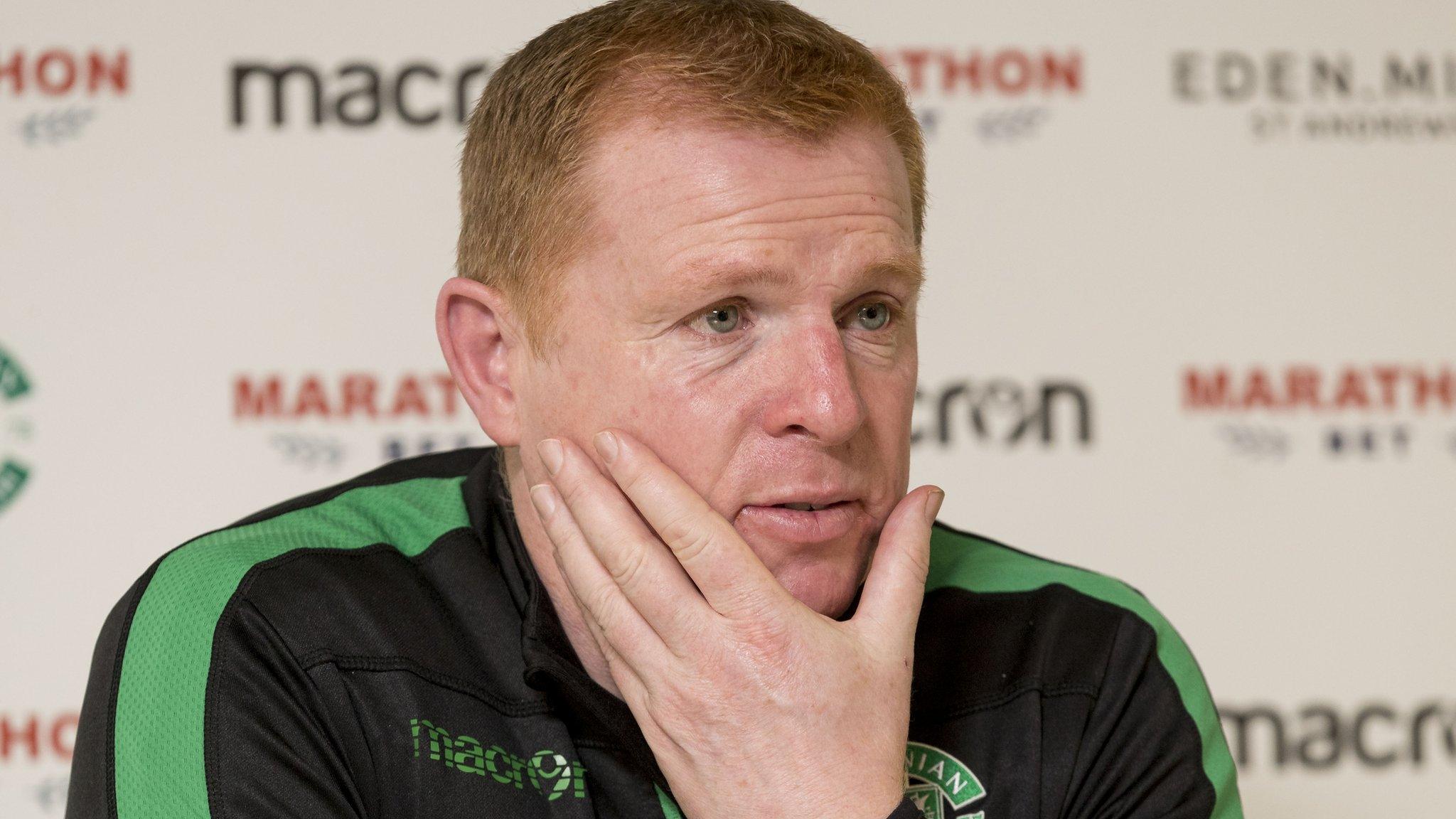 Hibernian head coach Neil Lennon speaks to the media before their game against St Johnstone