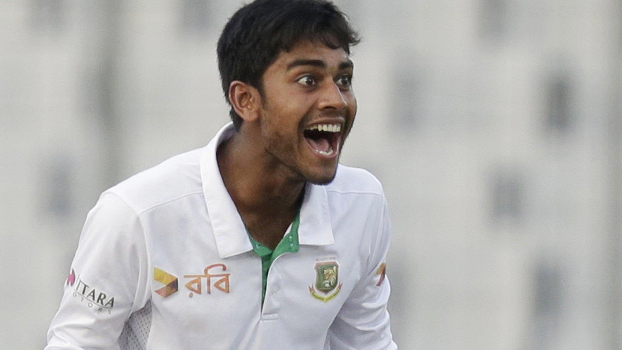 Mehedi Hasan celebrates