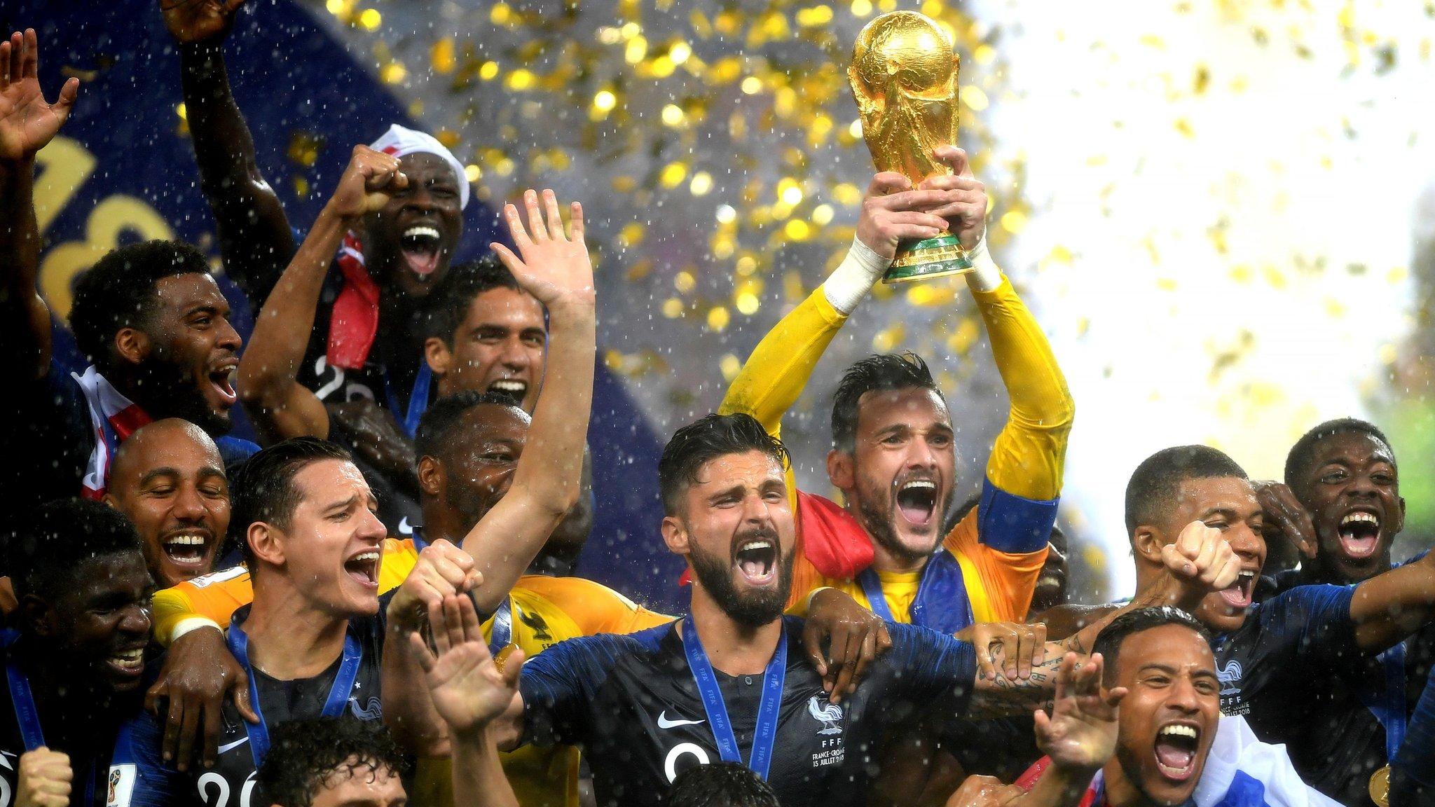 France celebrate winning the World Cup