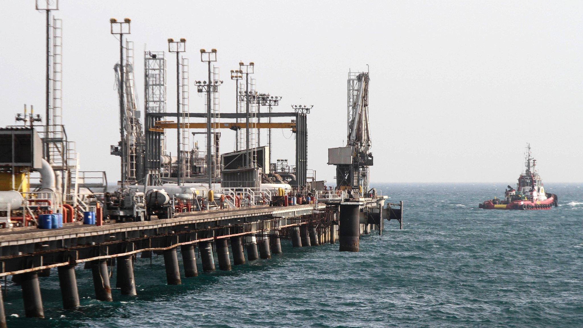 Oil facility in the Khark Island, on the shore of the Gulf